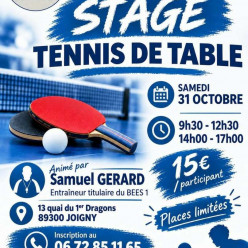 Stage Joigny 31 Octobre